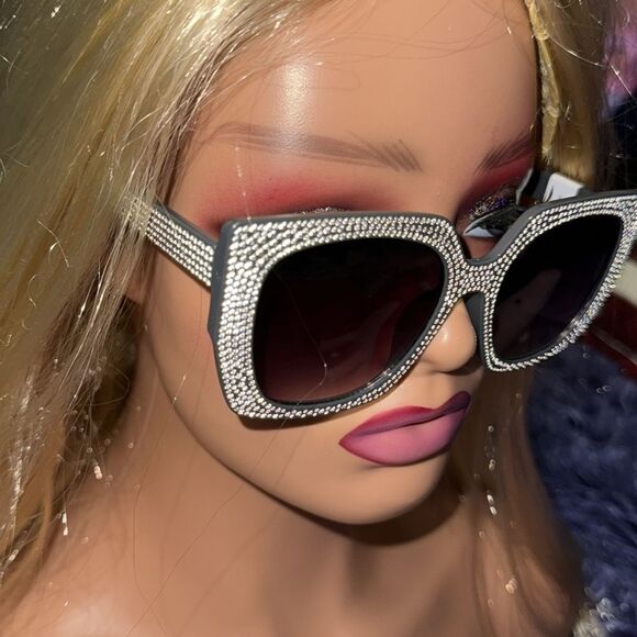 Juicy Couture grey rhinestone large frame sunglasses main image 7